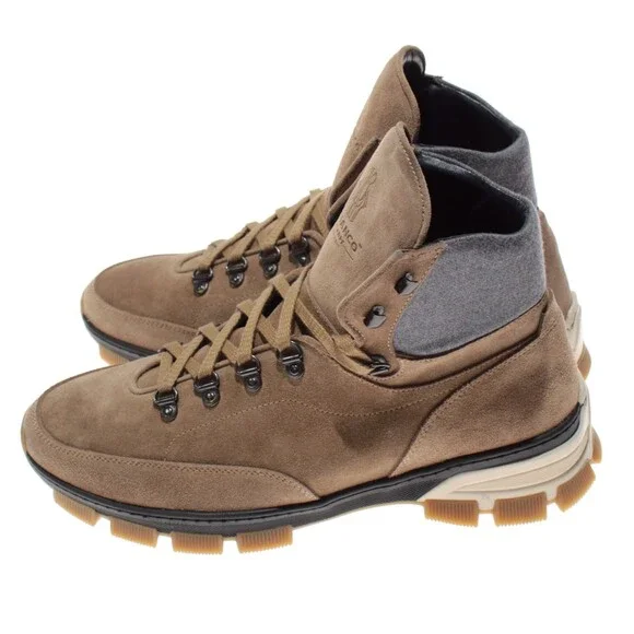 Di Bianco NWB Livigno Suede Hiking Boots Size 42.5 US 9.5 Fontanella Oslo Brown